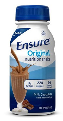 Oral Supplement Ensure Original Shake Milk Chocolate Flavor Ready to Use 8 oz. Bottle 53623