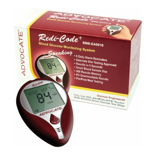 Blood Glucose Meter Advocate 5 Second Results Stores Up To 400 Results No Coding Required BMB001