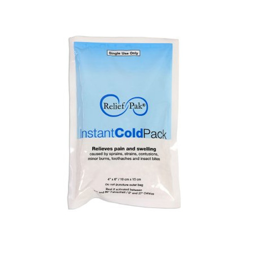 Instant Cold Pack Relief Pak General Purpose Small 4 X 6 Inch Plastic / Ammonium Nitrate / Water Disposable 11-1021