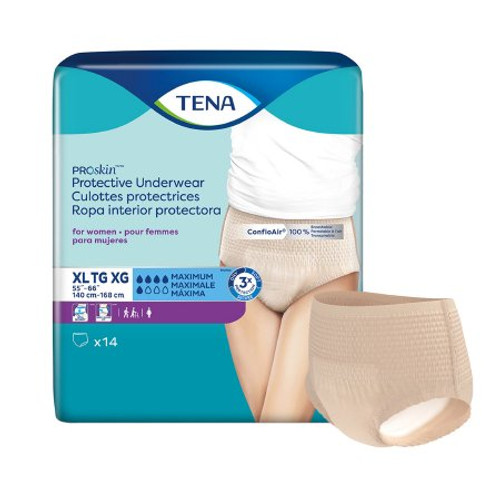 Female Adult Absorbent Underwear TENA ProSkin Protective Pull On with Tear Away Seams X-Large Disposable Moderate Absorbency 73040