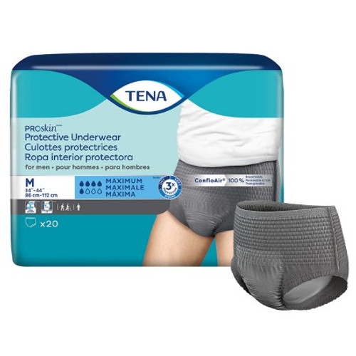 Male Adult Absorbent Underwear TENA ProSkin Protective Pull On with Tear Away Seams Medium Disposable Moderate Absorbency 73520
