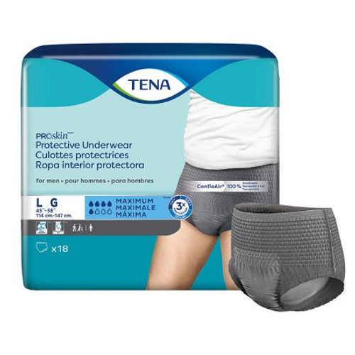 Male Adult Absorbent Underwear TENA ProSkin Protective Pull On with Tear Away Seams Large Disposable Moderate Absorbency 73530