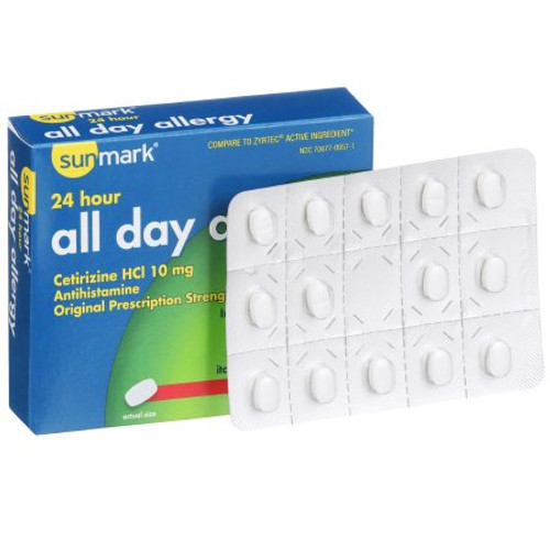 Allergy Relief sunmark 10 mg Strength Tablet 14 per Box 70677005701