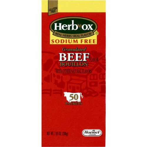 Sodium Free Instant Broth Herb-Ox Beef Flavor Bouillon Flavor Ready to Use 8 oz. Individual Packet 23371
