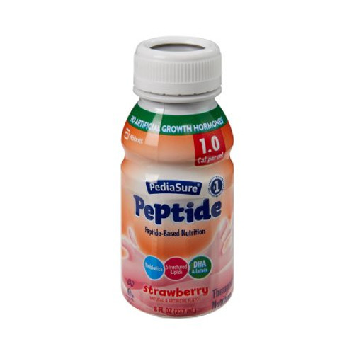 Pediatric Oral Supplement / Tube Feeding Formula PediaSure Peptide 1.0 Cal Strawberry Flavor 8 oz. Bottle Ready to Use 67411
