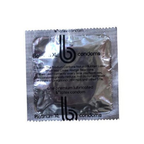 Condom Platinum XL b Lubricated Large 1 000 per Case 01-01-002 Case/1000