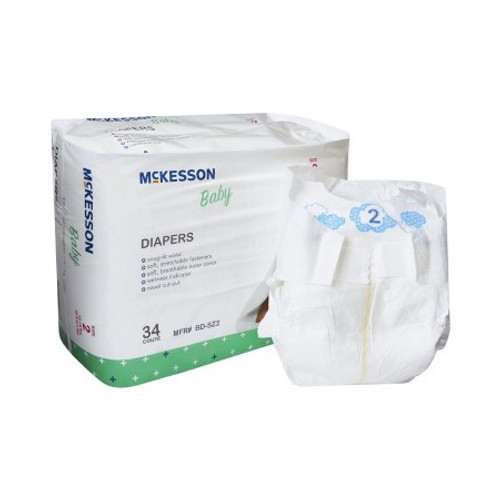 Unisex Baby Diaper McKesson Size 2 Disposable Moderate Absorbency BD-SZ2