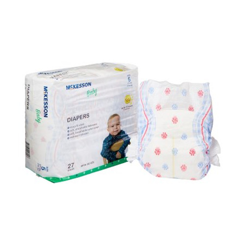 Unisex Baby Diaper McKesson Size 5 Disposable Moderate Absorbency BD-SZ5