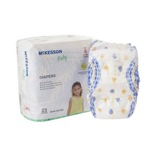 Unisex Baby Diaper McKesson Size 6 Disposable Moderate Absorbency BD-SZ6
