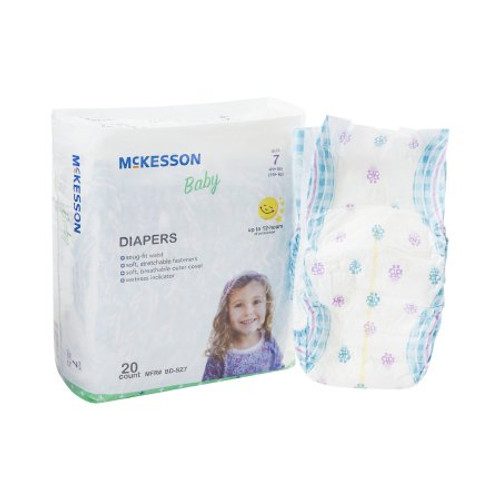 Unisex Baby Diaper McKesson Size 7 Disposable Moderate Absorbency BD-SZ7