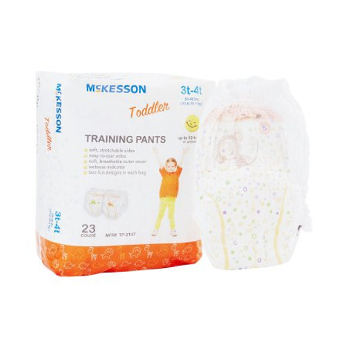 Unisex Toddler Training Pants McKesson Pull On with Tear Away Seams Size 3T to 4T Disposable Heavy Absorbency TP-3T4T