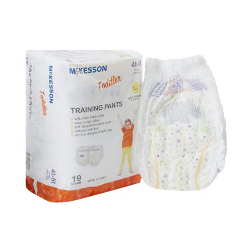 Unisex Toddler Training Pants McKesson Pull On with Tear Away Seams Size 4T to 5T Disposable Heavy Absorbency TP-4T5T