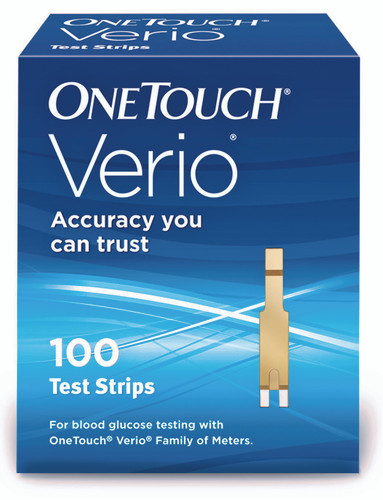 Blood Glucose Test Strips OneTouch Verio 100 Strips per Box Our smallest sample size ever at 0.4 Microliter and fast results in just 5 seconds For OneTouch Verio Meter 022898 Each/1