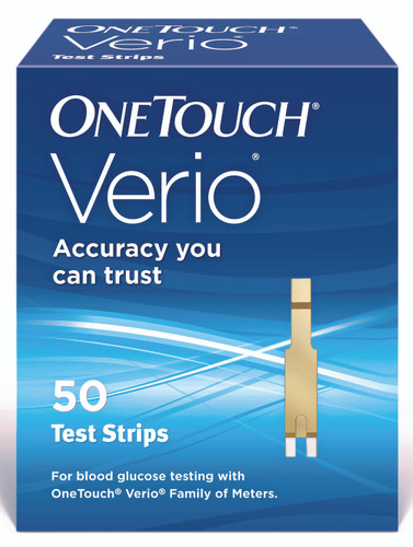 Blood Glucose Test Strips OneTouch Verio 50 Strips per Box Our smallest sample size ever at 0.4 Microliter and fast results in just 5 seconds For OneTouch Verio Meter 022899 Each/1