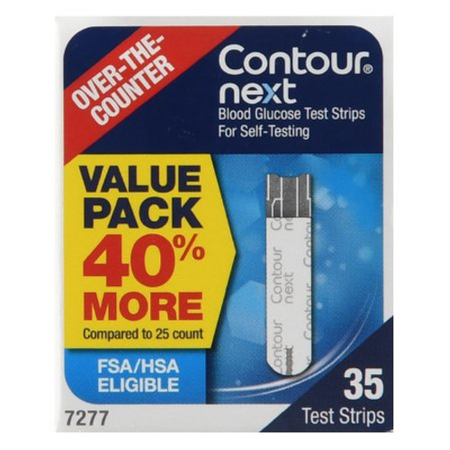 Blood Glucose Test Strips Contour Next 35 Strips per Box Tiny 0.6 Microliter blood sample For Bayer Contour Blood Glucose Meter 7277