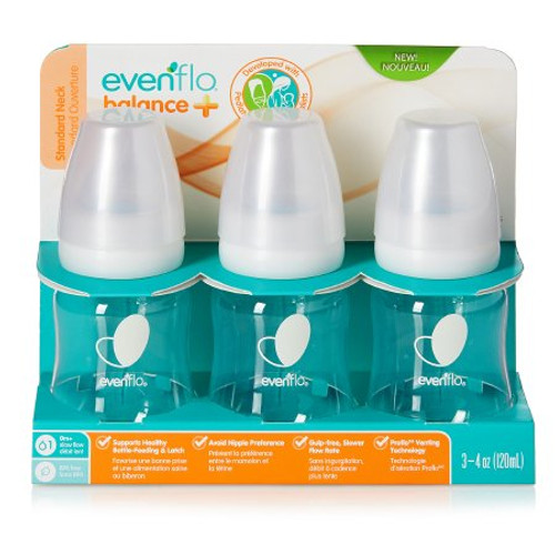 Baby Bottle Evenflo Feeding Balance Standard Neck 4 oz. Plastic 1094311