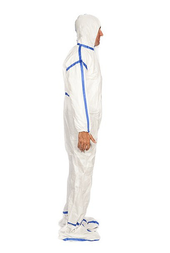 Cleanroom Coverall with Hood and Boot Covers Regular White Disposable Sterile TCBACV54ST-R Case/20