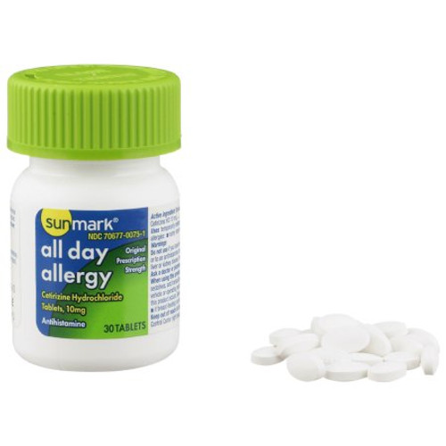 Allergy Relief sunmark 10 mg Strength Tablet 30 per Bottle 70677007501 Bottle/1