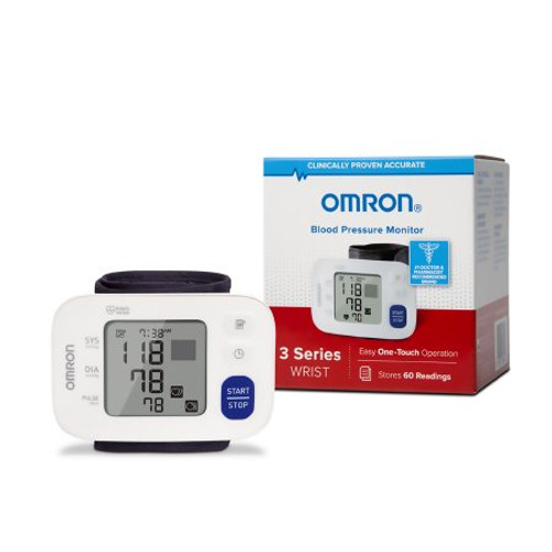 Digital Blood Pressure Monitor Wrist Cuff Omron 3 Series Automatic Inflation Wrist Adult Large Cuff BP6100 Each/1