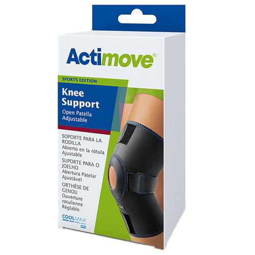 Knee Support Actimove Sports Edition One Size Fits Most Pull-On / Hook and Loop Strap Closure 11-1/2 to 16-1/8 Inch Knee Circumference Left or Right Knee 7559310 Each/1