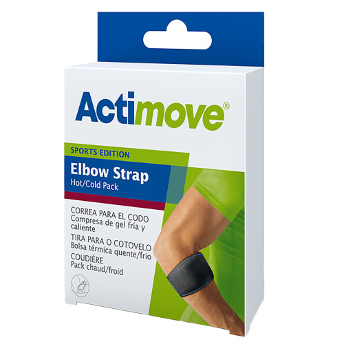 Elbow Support with Hot/Cold Pack Actimove Sports Edition One Size Fits Most Pull-On / Hook and Loop Strap Closure Strap Left or Right Forearm 11 to 15-3/4 Inch Forearm Circumference Black 7574230 Each/1