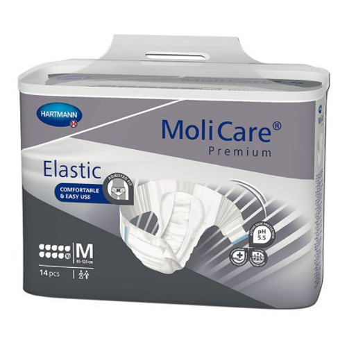 Unisex Adult Incontinence Brief MoliCare Premium Elastic 10D Medium Disposable Heavy Absorbency 165672