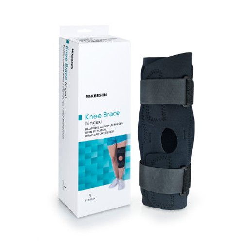 Knee Brace McKesson Small Wraparound / Hook and Loop Strap Closure with D-Rings 15-1/2 to 18 Inch Circumference Left or Right Knee 155-81-82393 Each/1