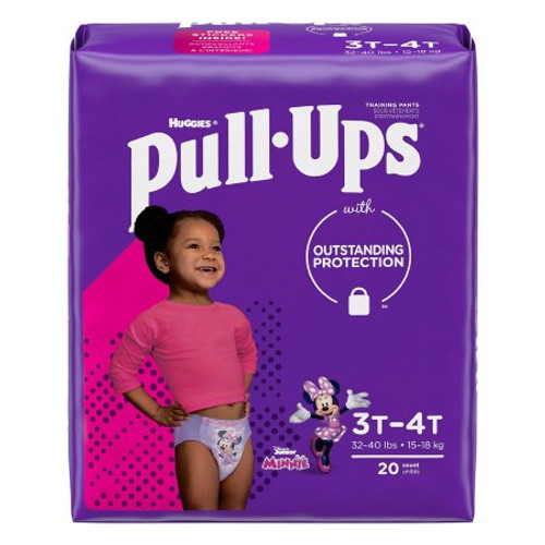 Female Toddler Training Pants Pull-Ups Learning Designs for Girls Size 3T to 4T Disposable Moderate Absorbency 51353