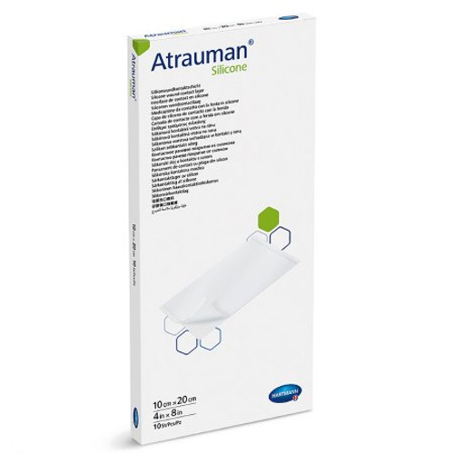 Wound Contact Layer Dressing Atrauman Silicone Silicone 4 X 8 Inch Sterile 499564 Box/10
