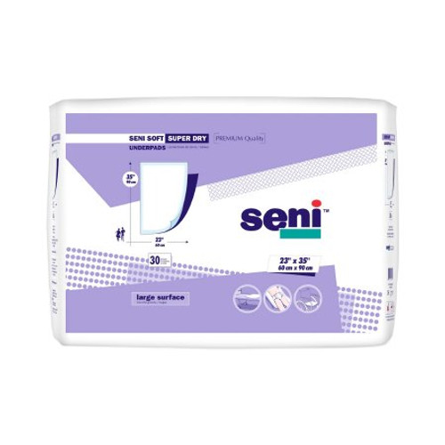 Underpad Seni Soft Super Dry 23 X 35 Inch Disposable Cellulose Pulp / Superabsorbent Polymer Heavy Absorbency S-0330-UD1