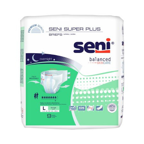 Unisex Adult Incontinence Brief Seni Super Plus Large Disposable Heavy Absorbency S-LA09-BP1