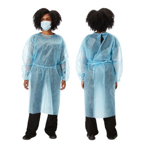 Protective Procedure Gown One Size Fits Most Blue NonSterile Disposable XF3019