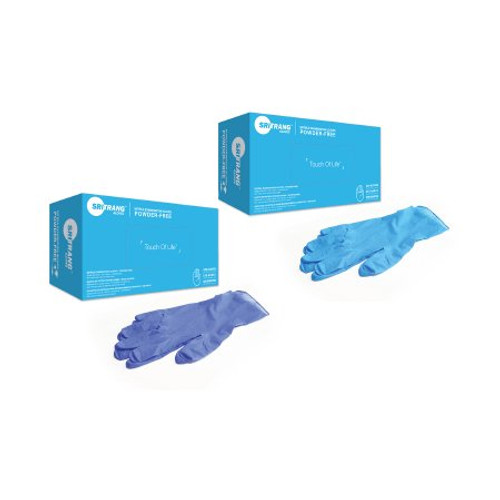 Exam Glove Touch of Life Large NonSterile Nitrile Textured Fingertips Blue Chemo Tested 7025431