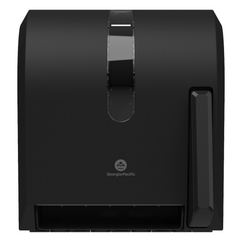 Paper Towel Dispenser GP Pro Black Plastic Push Paddle 8 Inch Roll Wall Mount 54338A Case/1