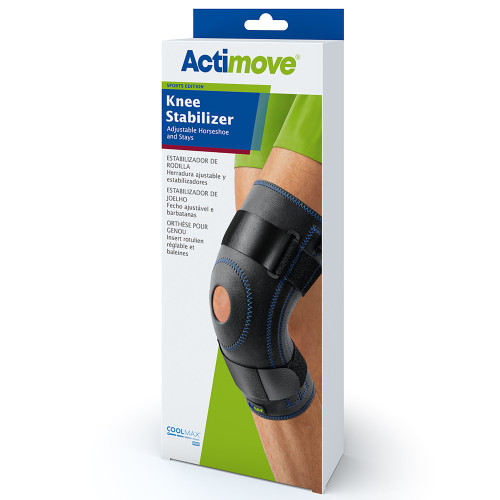 Knee Stabilizer Actimove Sports Edition X-Small Pull-On / D-Ring / Hook and Loop Strap Closure 12 to 14 Inch Thigh Circumference Left or Right Knee 7245300 Each/1
