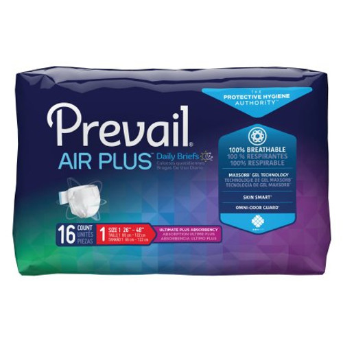 Unisex Incontinence Brief Prevail Air Plus Size 1 Heavy Absorbency PVBNG-012CA