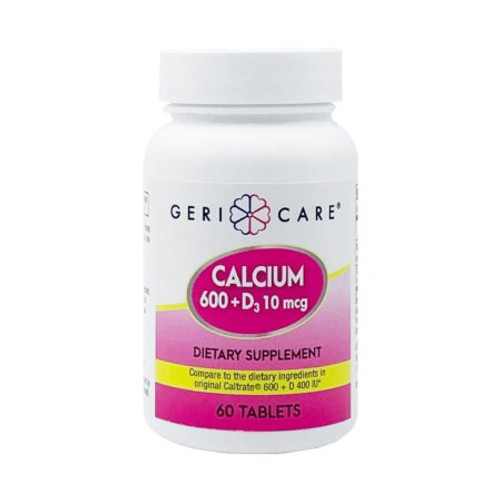 Joint Health Supplement Geri-Care Calcium / Vitamin D 600 mg - 400 IU Strength Tablet 60 per Bottle 748-06-GCP