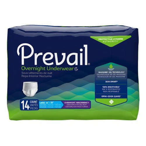 Unisex Adult Absorbent Underwear Prevail Overnight Pull On with Tear Away Seams Disposable Heavy Absorbency PVX-513