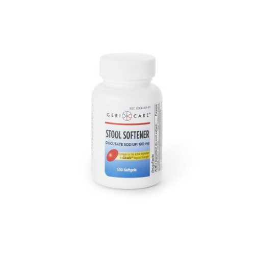Stool Softener Geri-Care Softgel 100 per Bottle 100 mg Strength Docusate Sodium 401-01-GCP