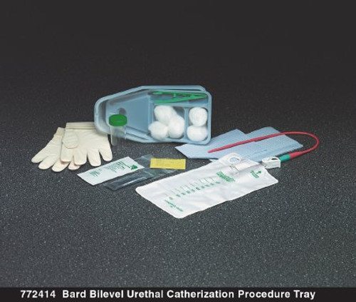 Intermittent Catheter Tray Bard Bilevel Urethral 15 Fr. Without Balloon Red Rubber 772414