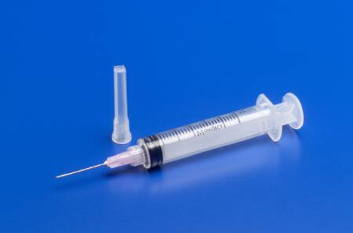 Syringe with Hypodermic Needle Monoject 6 mL 20 Gauge 1-1/2 Inch Detachable Needle Without Safety 8881516051