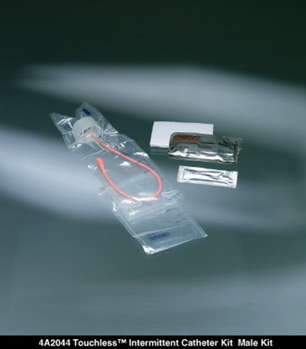 Intermittent Catheter Kit Touchless Closed System / Male 14 Fr. Without Balloon Red Rubber 4A3053