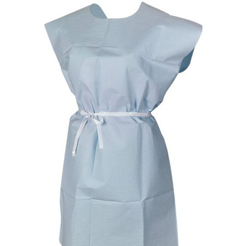 Patient Exam Gown McKesson One Size Fits Most Blue Disposable 18-844 Case/50