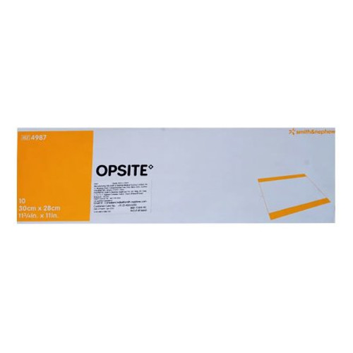 Transparent Film Dressing OpSite Rectangle 11 X 11-3/4 Inch 2 Tab Delivery Without Label Sterile 4987