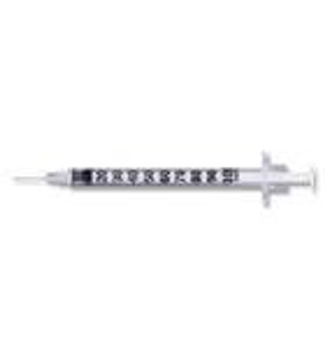 Insulin Syringe with Needle 1 mL 25 Gauge 1 Inch Detachable Needle Without Safety 329622