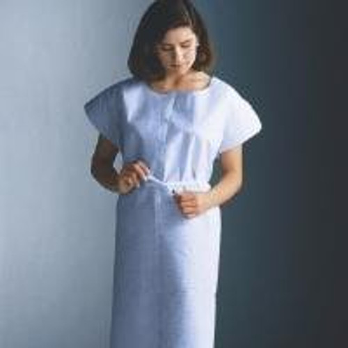 Patient Exam Gown Medium / Large Blue Disposable 70226N Case/50