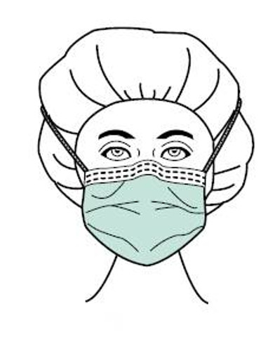 Surgical Mask Comfort-Plus Pleated Tie Closure One Size Fits Most Green Diamond NonSterile Not Rated Adult 65 3122 Case/250