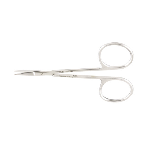 Iris Scissors Vantage 4-1/8 Inch Length Office Grade Stainless Steel Finger Ring Handle Straight Blade Sharp Tip / Sharp Tip V95-304 Each/1
