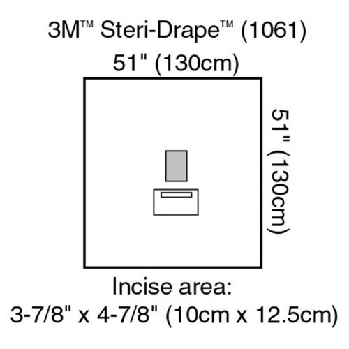 EENT Drape 3M Steri-Drape Medium Drape with Incise and Pouch 51 W X 51 L Inch Sterile 1061
