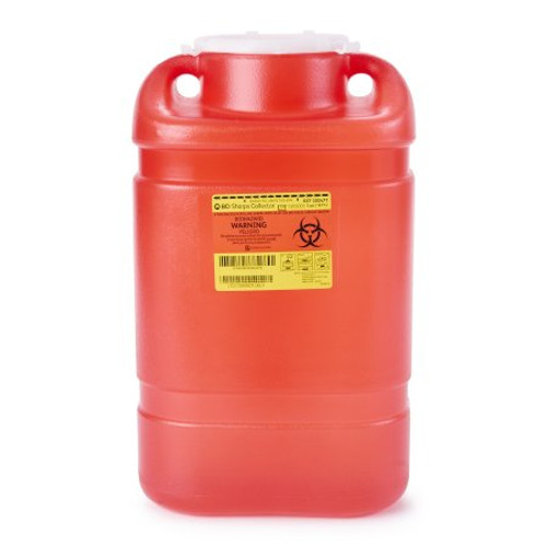 Sharps Container BD 18 H X 7-1/2 W X 10-1/2 D Inch 5 Gallon Red Base / White Lid Vertical Entry Hinged Snap On Lid 305477